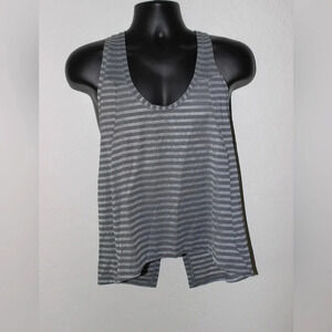 Women’s Zyia Active Nimbus Gray Striped Open Back Tank Top Size XL